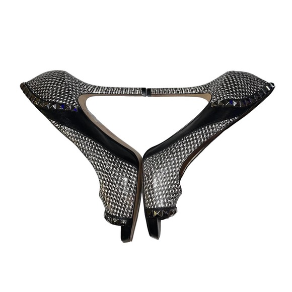 Michael Kors Studded Heel Peep Toe Pumps Shoes Size 10 - Picture 4 of 8